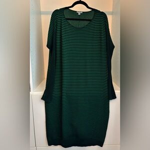 COS Green Ribbed Knit Sweater Dress